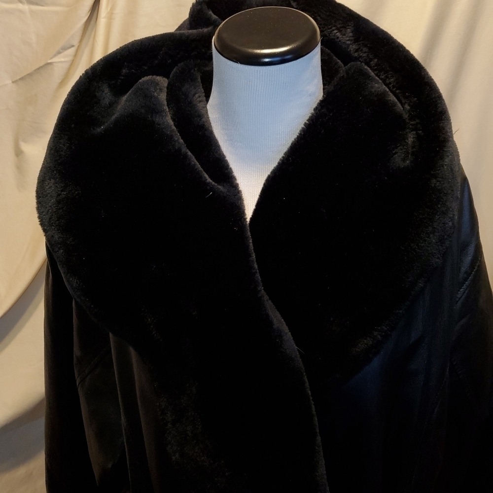 Colebrook & Co Black Fur Lined Quilted 🧥 SZ 2X